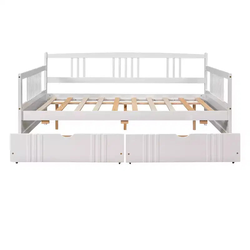 Luxystar Modern Full Size Wood Daybed Bed with 2 Drawers for Living Room and Guest Room,