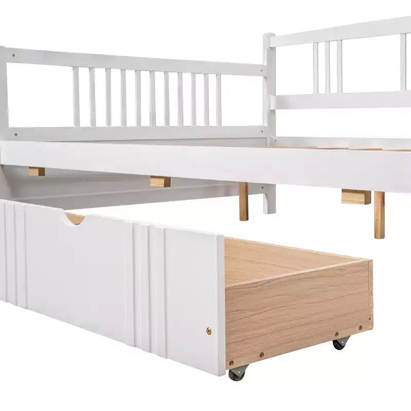 Luxystar Modern Full Size Wood Daybed Bed with 2 Drawers for Living Room and Guest Room,