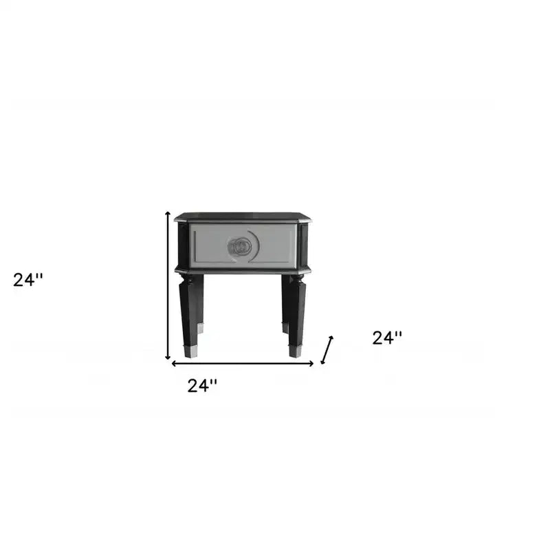 HomeRoots 24 Charcoal And Light Gray Manufactured Wood Square End Table
