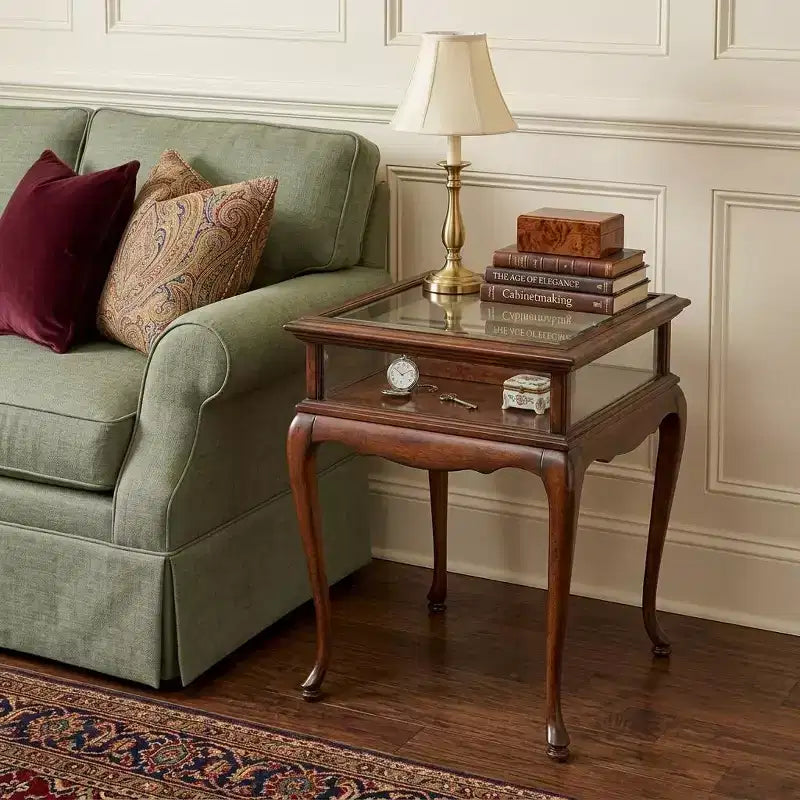 HomeRoots 25 Dark Brown Glass Rectangular End Table