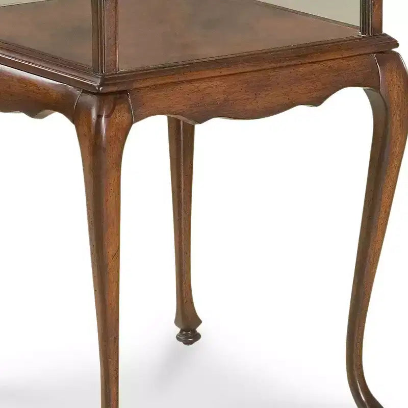 HomeRoots 25 Dark Brown Glass Rectangular End Table