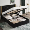 Storage Bed with Wingback Headboard, Modern Upholstered Bed Frame, Strong Wood Slats, No Box Spring Needed, Easy Assembly
