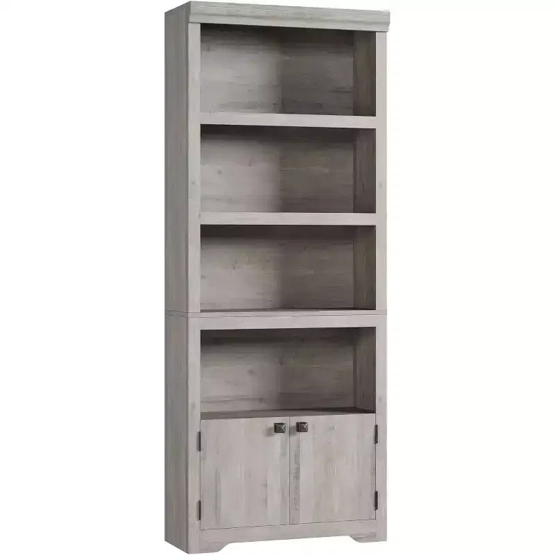 Étagère 5 Niveaux, Bibliothèque de Ferme de 175 cm avec 2 Portes et Étagères Réglables - Meuble de Rangement Ouvert de 80 cm pour Bureau, Salon, Noir