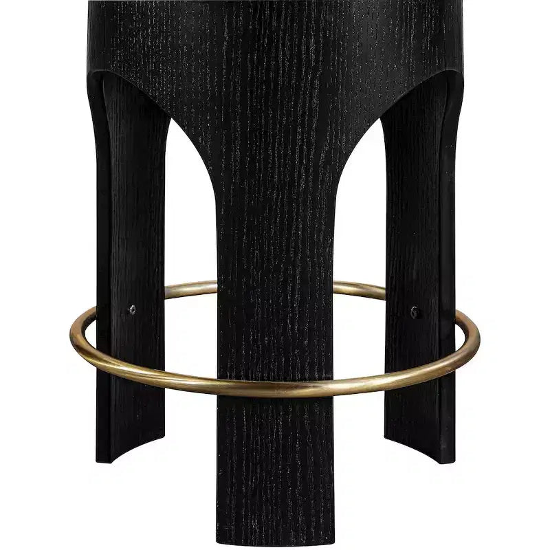 Meridian Furniture Bocceli Black Finish Velvet Upholstered Counter Stool