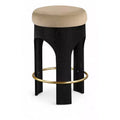 Meridian Furniture Bocceli Black Finish Velvet Upholstered Counter Stool