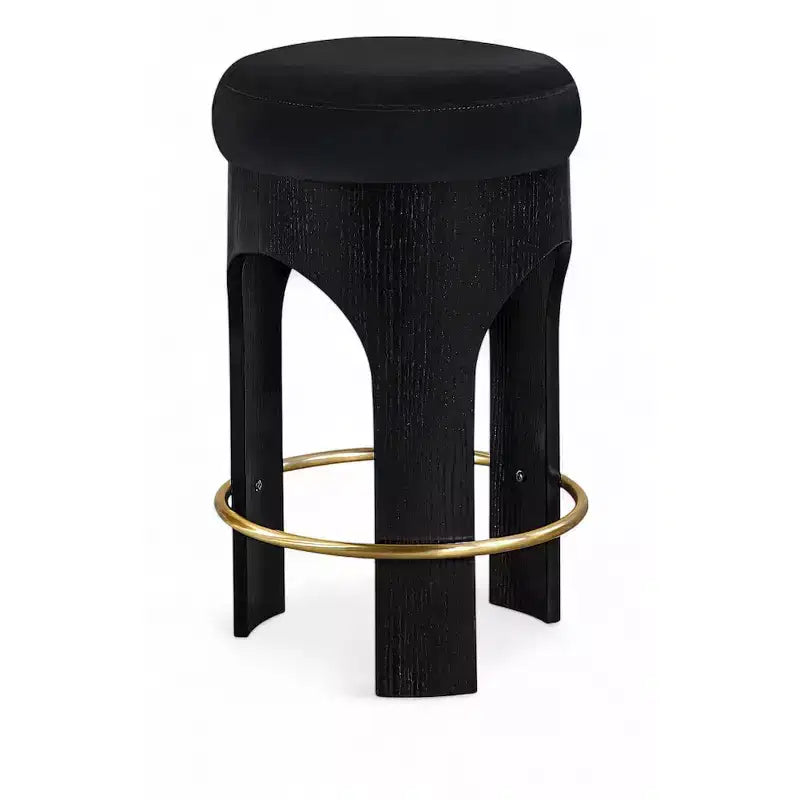 Tabouret de comptoir Meridian Furniture Bocceli en velours noir