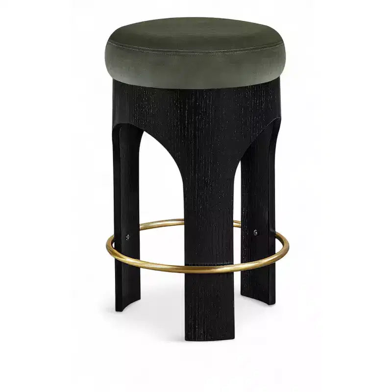 Tabouret de comptoir Meridian Furniture Bocceli en velours noir