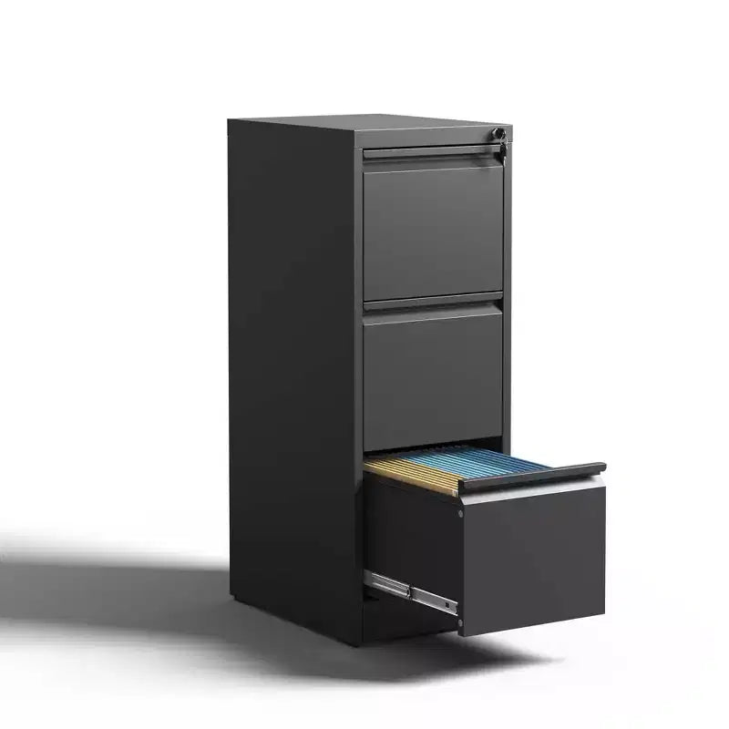 3 Drawer Metal Vertical File Cabinet with Lock Office Home Steel File Cabinet