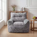 Bean Bag Chair with Back Support, Soft Chenille Lazy Sofa, Shredded Foam Single Lounge for Adults & Kids, for Living Room Bedroom