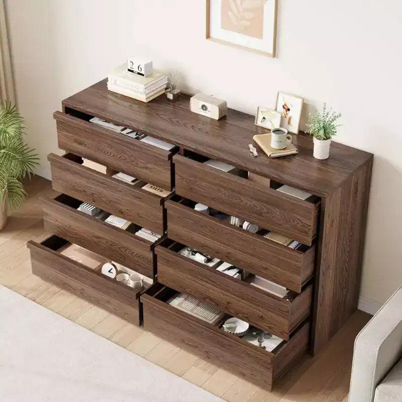 LinTimes 6/8 Drawers Dresser, Wide Modern Chest of Drawers for Bedroom, Living Room, Nursery Closet Organizer