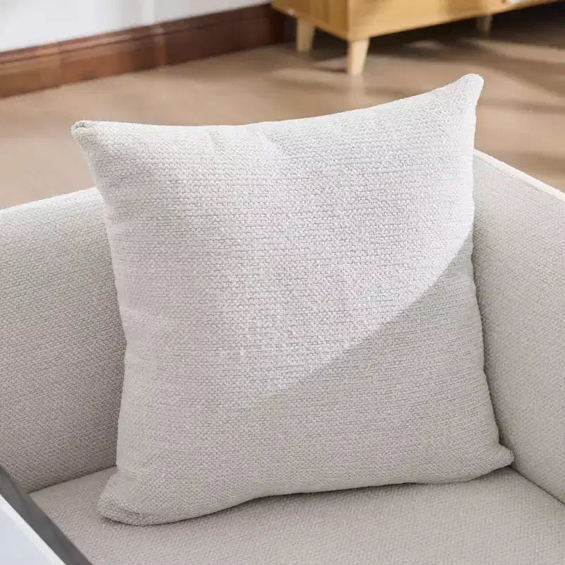 GDFStudio CozyDock Chenille Upholstered Single Sofa with Side Table