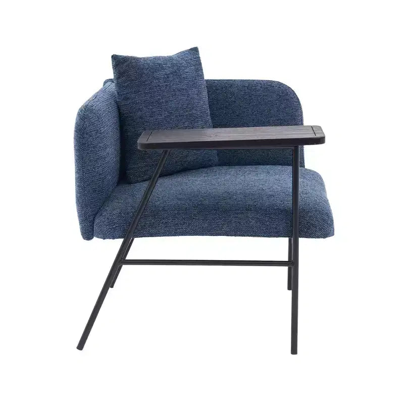 GDFStudio CozyDock Chenille Upholstered Single Sofa with Side Table