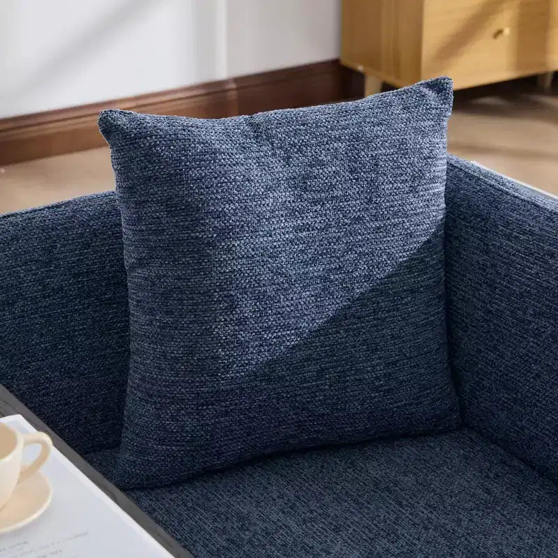 GDFStudio CozyDock Chenille Upholstered Single Sofa with Side Table