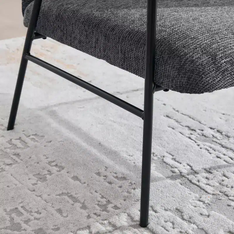 GDFStudio CozyDock Chenille Upholstered Single Sofa with Side Table