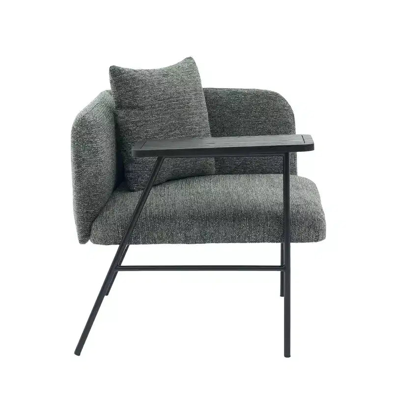 GDFStudio CozyDock Chenille Upholstered Single Sofa with Side Table