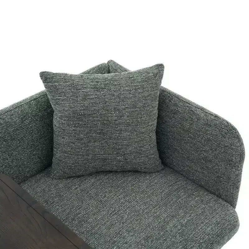 GDFStudio CozyDock Chenille Upholstered Single Sofa with Side Table