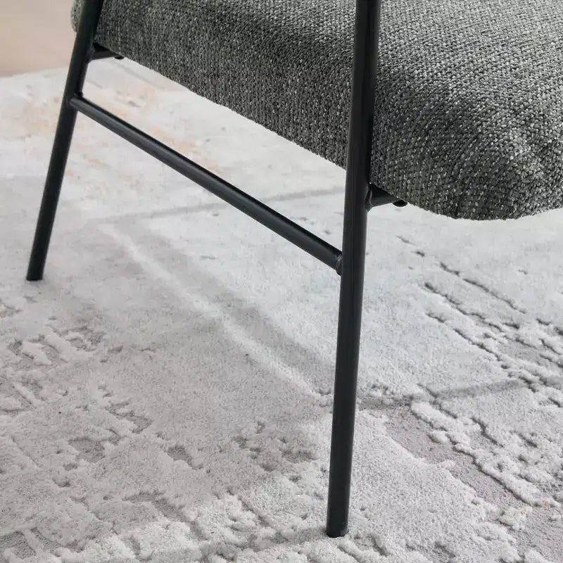 GDFStudio CozyDock Chenille Upholstered Single Sofa with Side Table