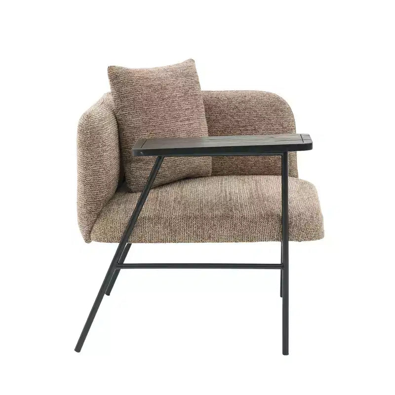 GDFStudio CozyDock Chenille Upholstered Single Sofa with Side Table