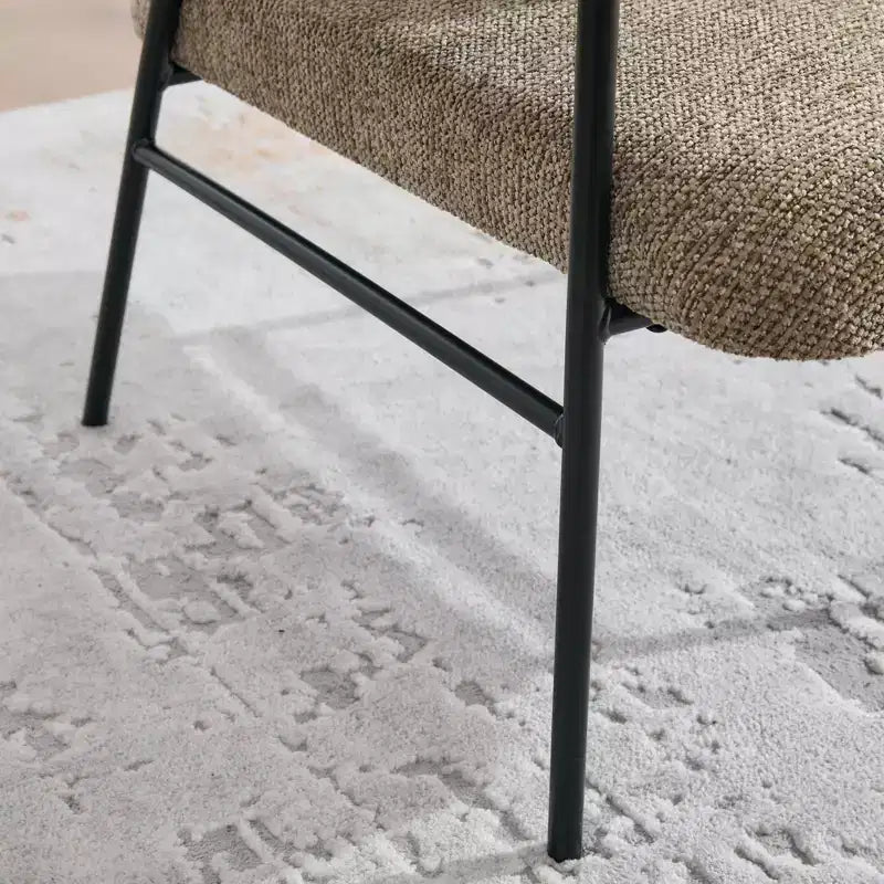 GDFStudio CozyDock Chenille Upholstered Single Sofa with Side Table