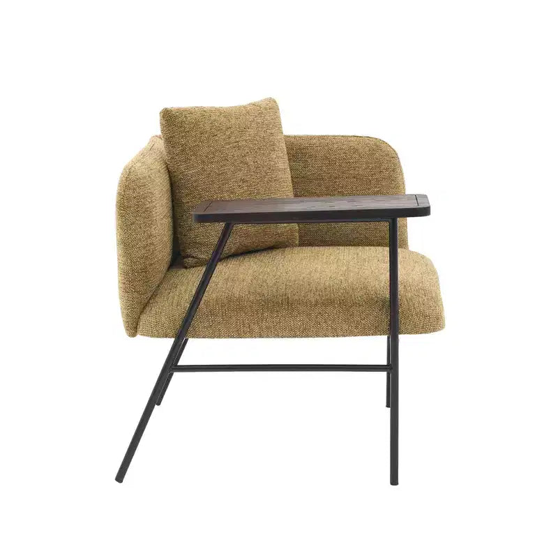 GDFStudio CozyDock Chenille Upholstered Single Sofa with Side Table