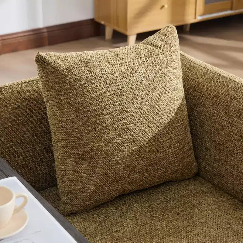 GDFStudio CozyDock Chenille Upholstered Single Sofa with Side Table