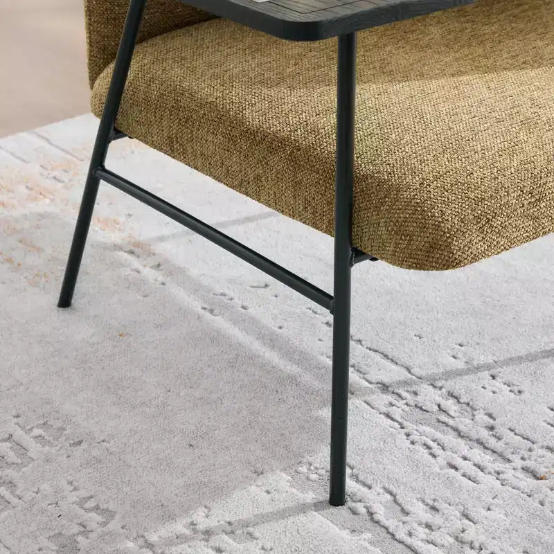 GDFStudio CozyDock Chenille Upholstered Single Sofa with Side Table