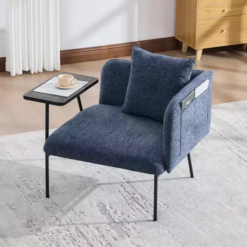 GDFStudio CozyDock Canapé individuel rembourré en chenille avec table d'appoint
