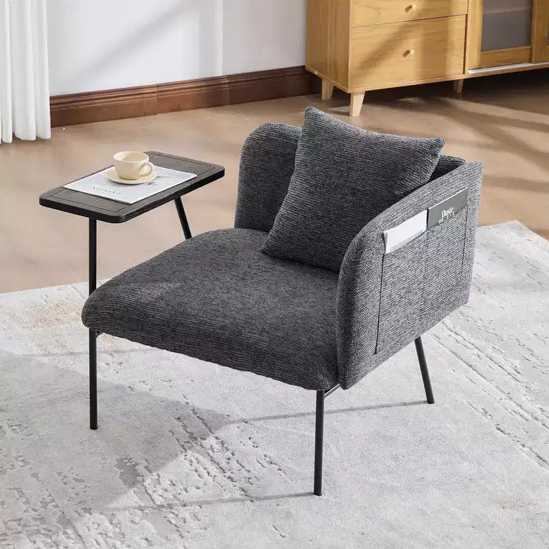 GDFStudio CozyDock Canapé individuel rembourré en chenille avec table d'appoint