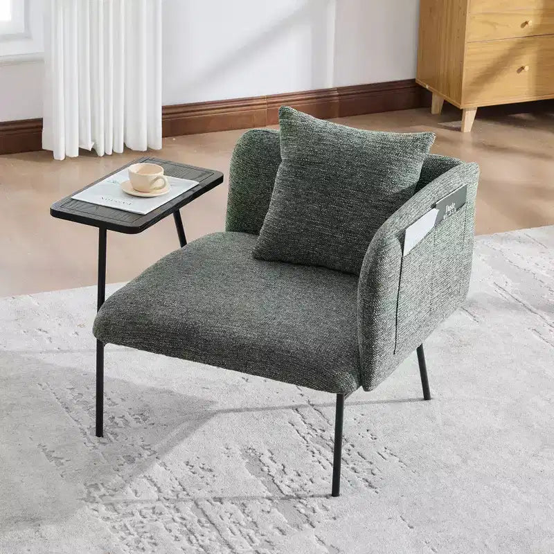 GDFStudio CozyDock Canapé individuel rembourré en chenille avec table d'appoint