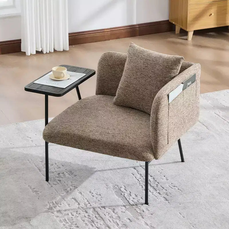 GDFStudio CozyDock Canapé individuel rembourré en chenille avec table d'appoint