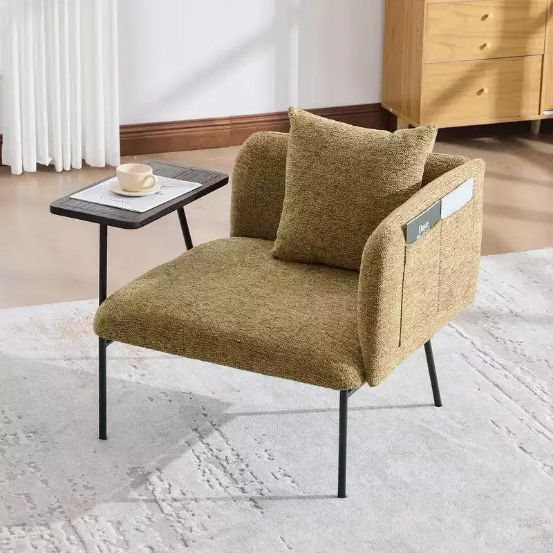 GDFStudio CozyDock Canapé individuel rembourré en chenille avec table d'appoint