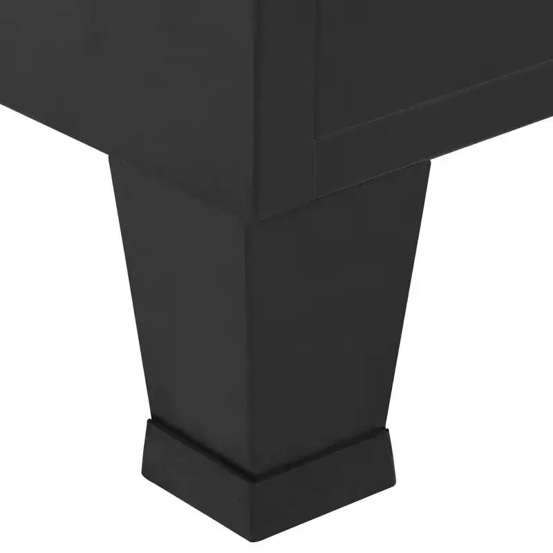 vidaXL Wardrobe Black Steel, Plastic Compact Wardrobe Rectangular