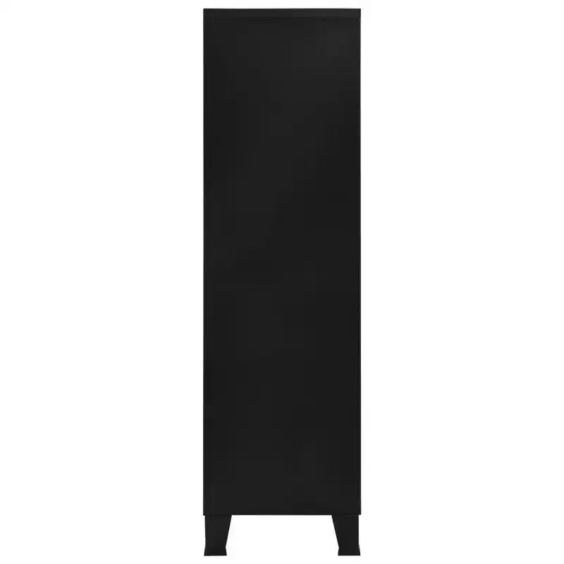 vidaXL Wardrobe Black Steel, Plastic Compact Wardrobe Rectangular