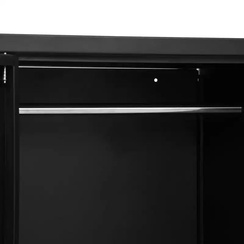 vidaXL Wardrobe Black Steel, Plastic Compact Wardrobe Rectangular