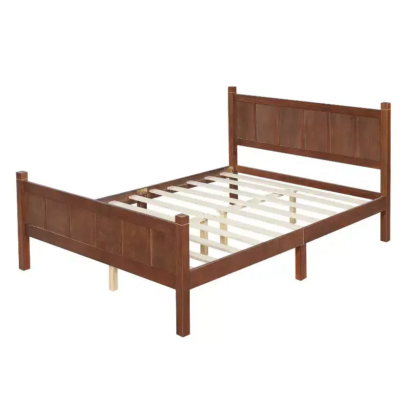 FAMYYT Twin Size Flat Panel Bed With Headboard & Footboard, Easy Assembly