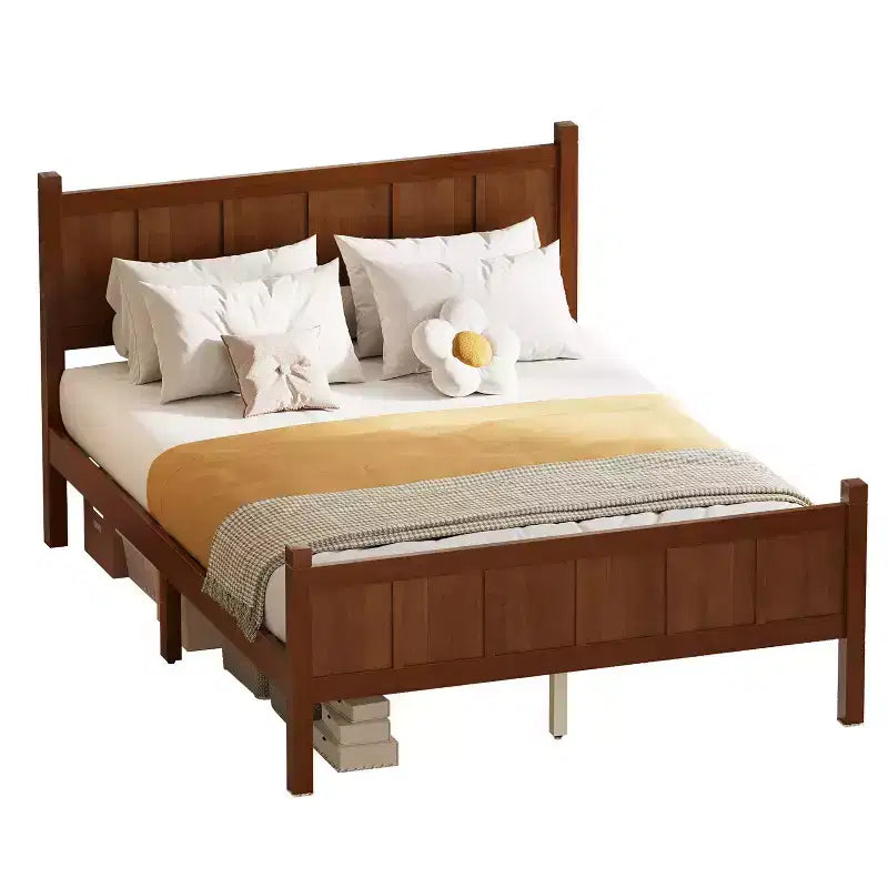 FAMYYT Twin Size Flat Panel Bed With Headboard & Footboard, Easy Assembly