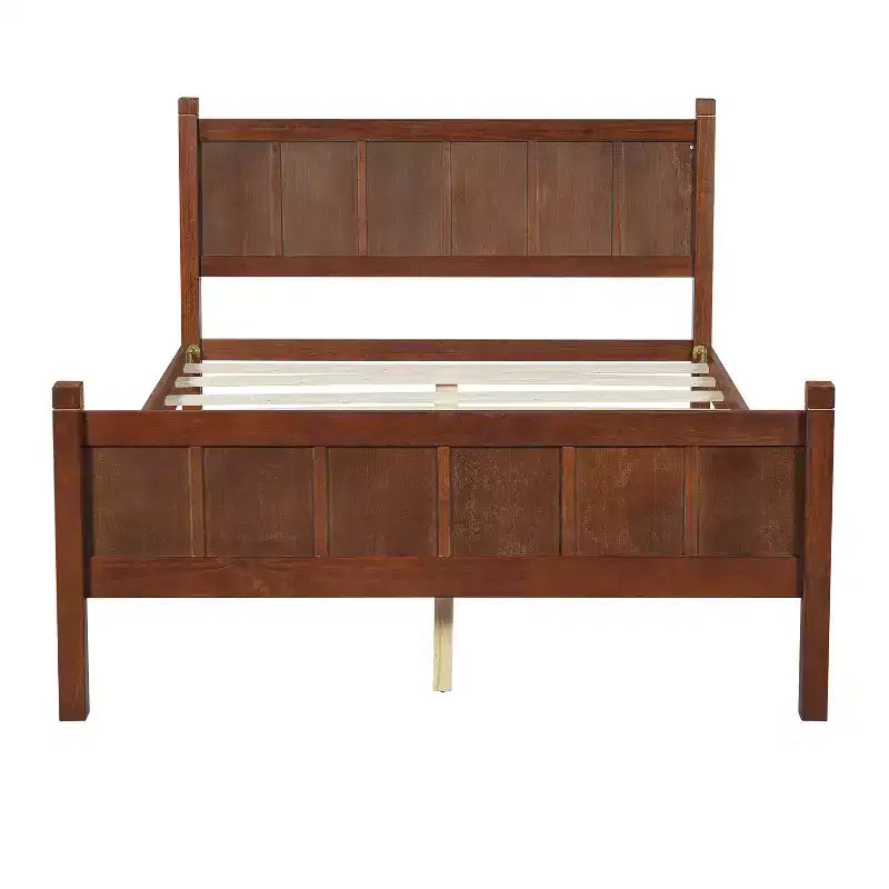 FAMYYT Twin Size Flat Panel Bed With Headboard & Footboard, Easy Assembly