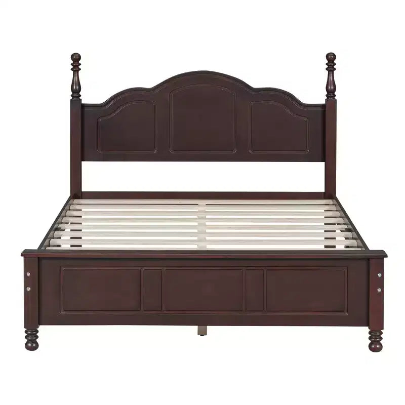 FAMYYT Full Size Wooden Platform Bed with Wooden Slat Support, Easy Assembly