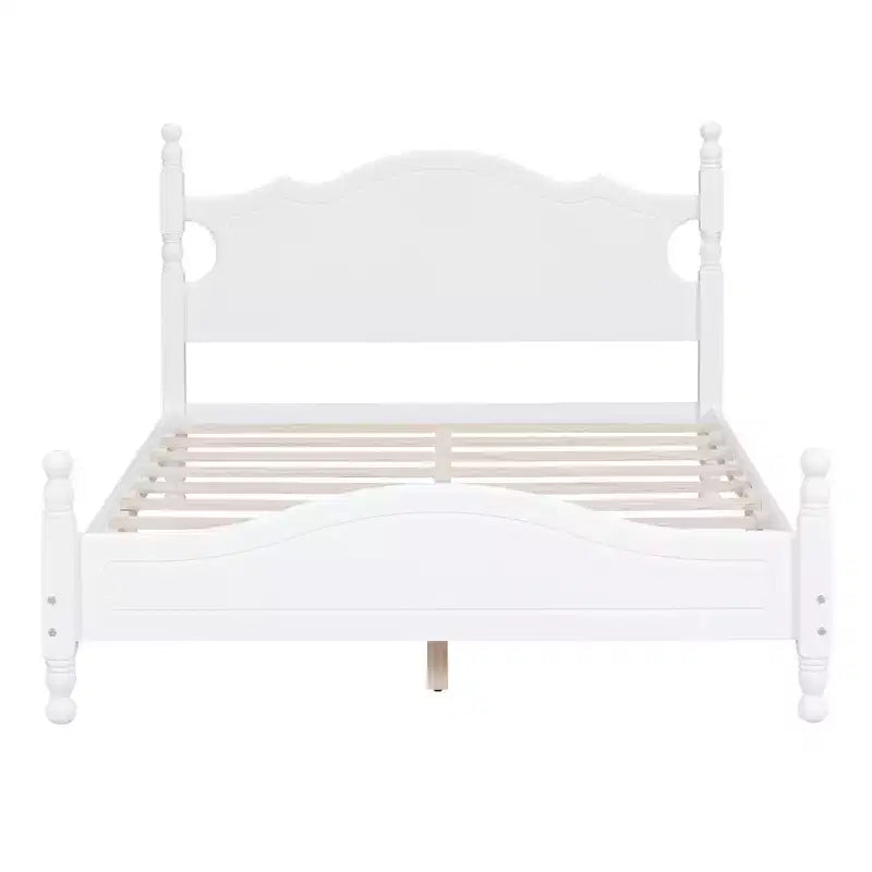 FAMYYT Full Size Wood Platform Bed With Wooden Slat Support, Easy Assembly