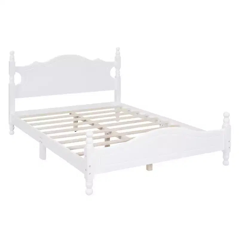 FAMYYT Full Size Wood Platform Bed With Wooden Slat Support, Easy Assembly