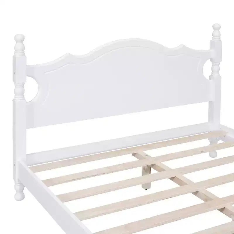 FAMYYT Full Size Wood Platform Bed With Wooden Slat Support, Easy Assembly