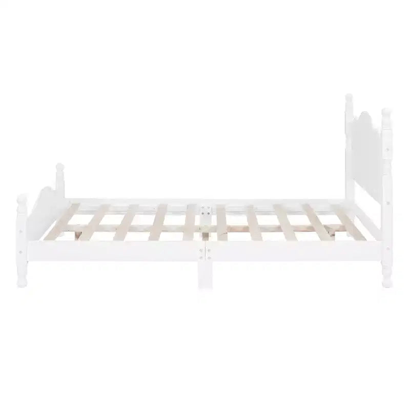 FAMYYT Full Size Wood Platform Bed With Wooden Slat Support, Easy Assembly