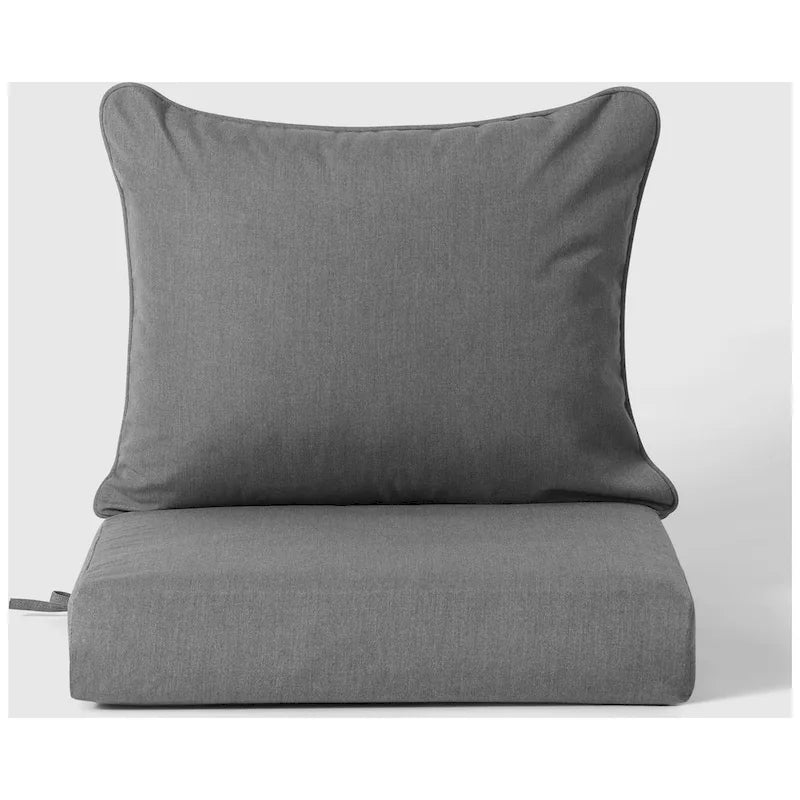 Polytrends Birchwood Canapé d'extérieur 3 places en PEHD aspect bois vieilli résistant aux intempéries, avec coussins (3 pièces)