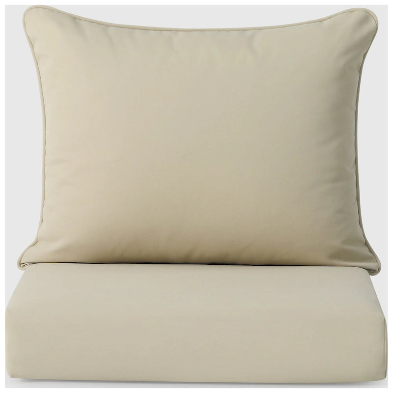 Polytrends Birchwood Canapé d'extérieur 3 places en PEHD aspect bois vieilli résistant aux intempéries, avec coussins (3 pièces)