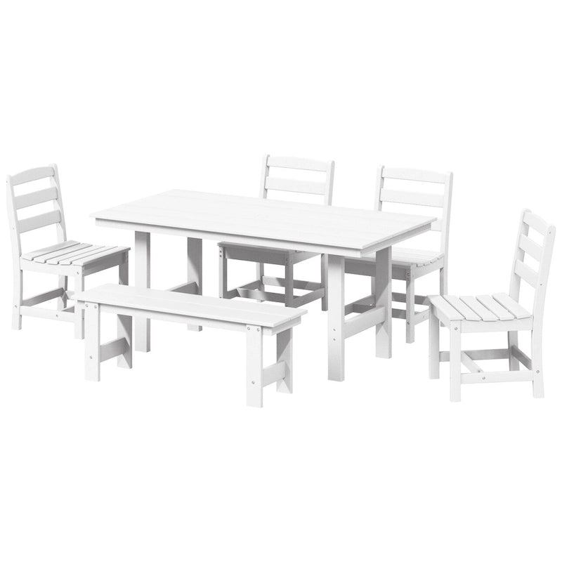 Ensemble de salle à manger 6 pièces Polytrends Shoreside avec banc