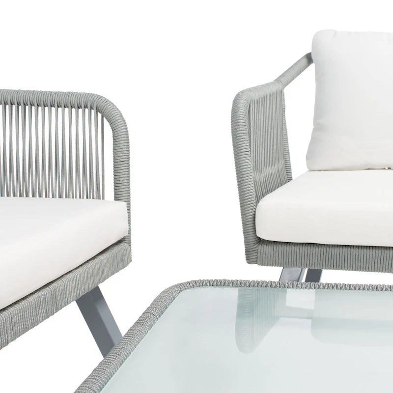 Ensemble de patio Torsla 4 pièces en corde Safavieh pour l'extérieur – 52 larg. x 26 prof. x 30 haut.