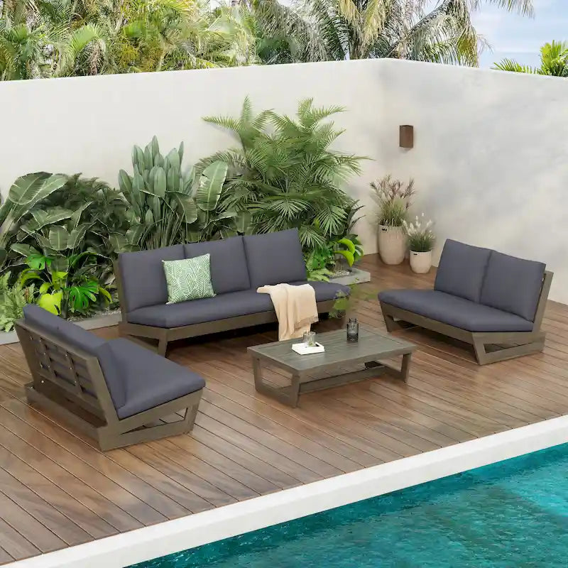 Christopher Knight Home - Ensemble de canapé de terrasse 4 pièces Sherwood