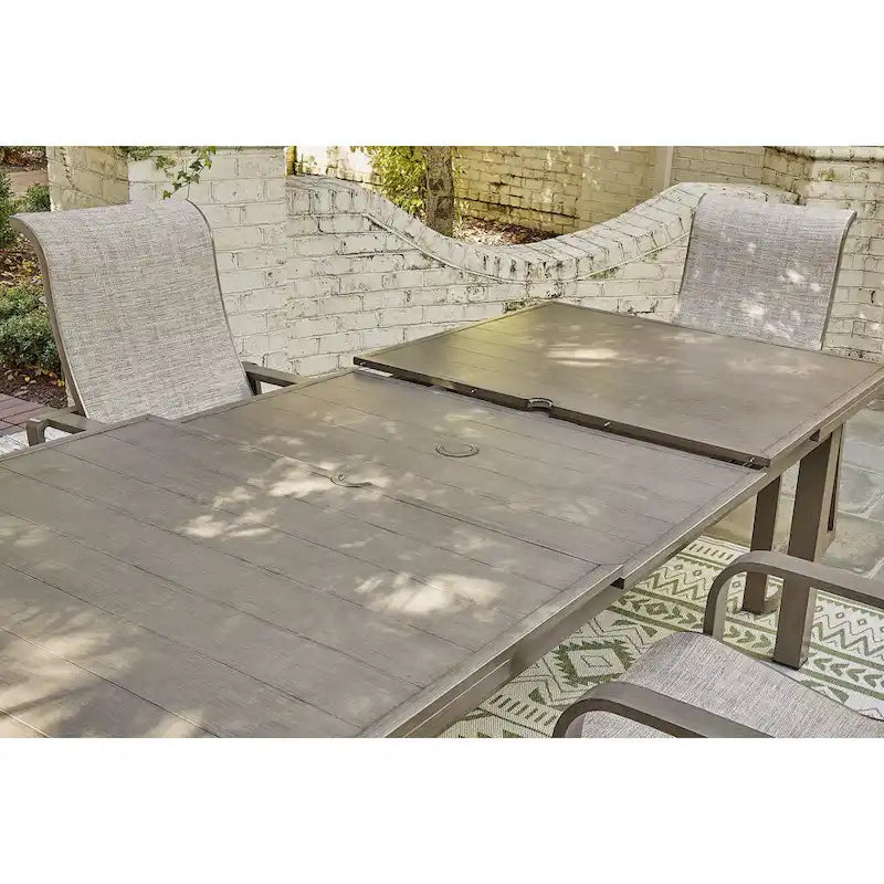 Ensemble repas d'extérieur 7 pièces Signature Design by Ashley Beach Front beige – 42 L x 94 P x 29,63 H