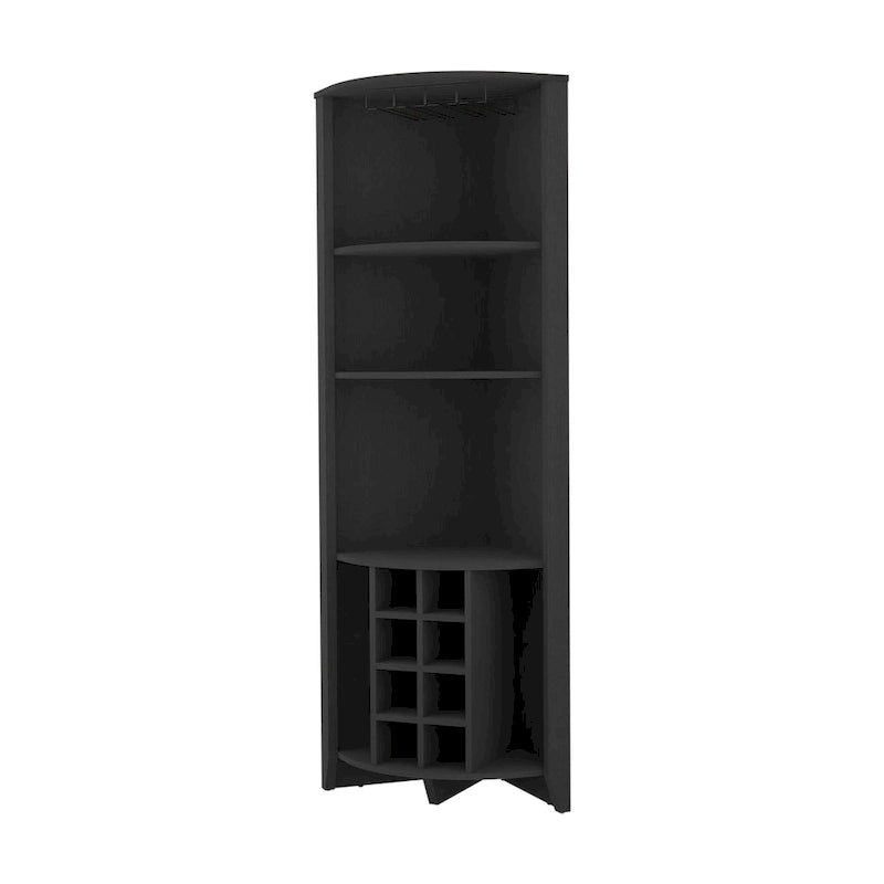 Meuble de bar d'angle en bois noir 71