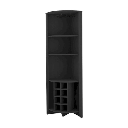 Meuble de bar d'angle en bois noir 71